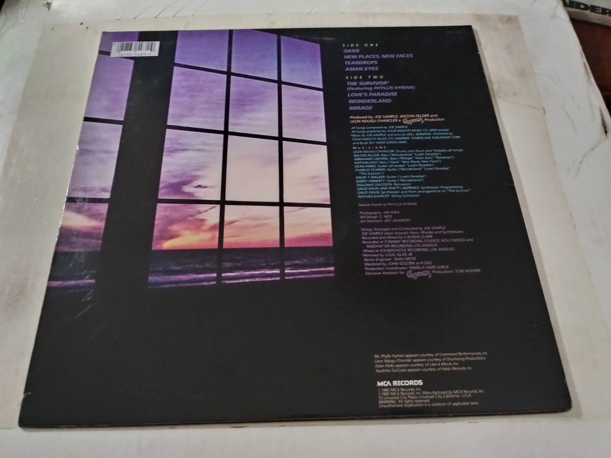 Joe Sample – Oasis VG++ Original MCA 5481 LP Record 1985 FUSION