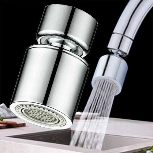 Kitchen Tap Head 360° Rotate Faucet Swivel End Diffuser Adapter Filter Silver