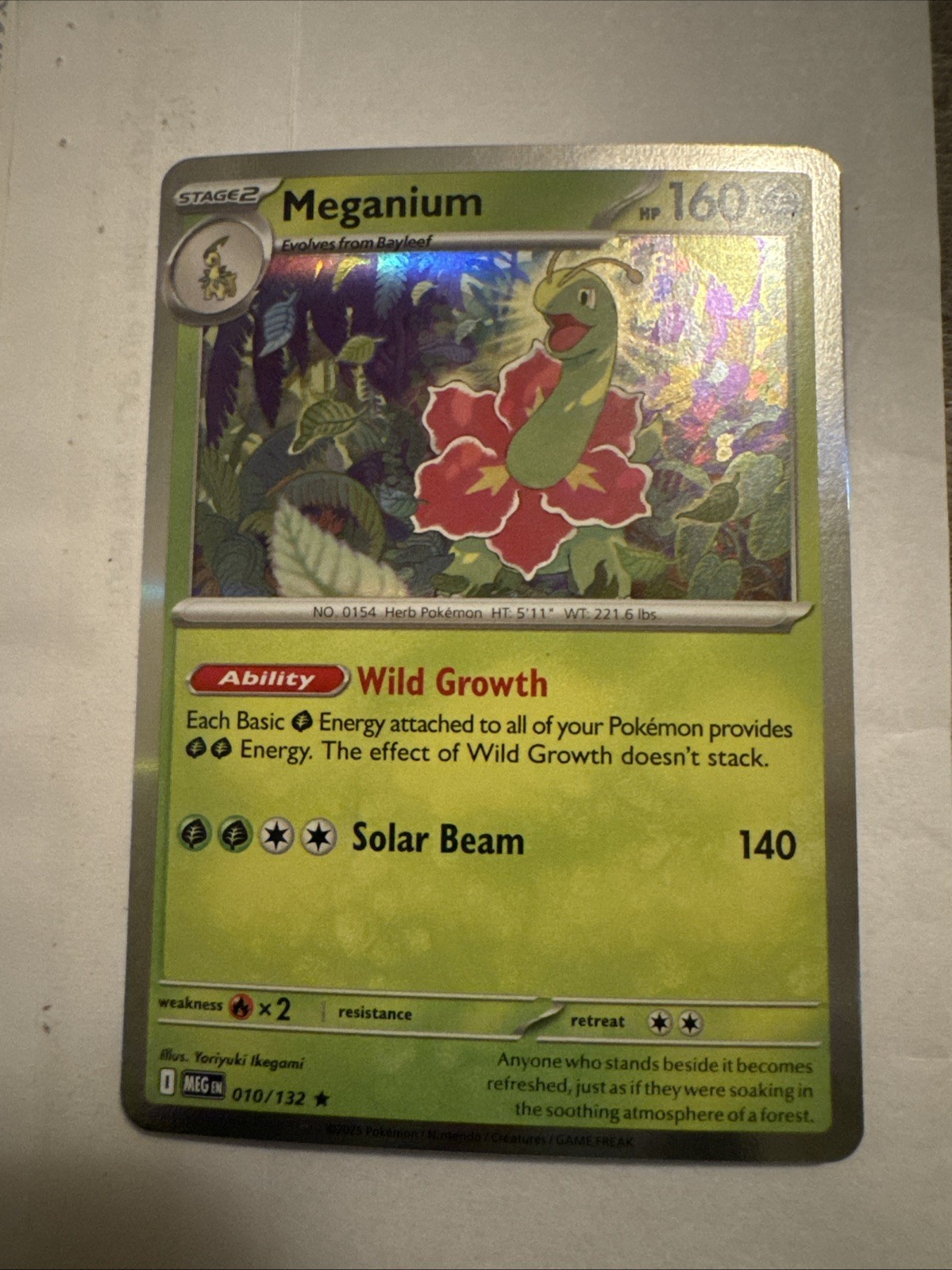 MEGANIUM - 10/132 Mega Evolution -NM - Revers Holo Rare - Pokémon TCG Card
