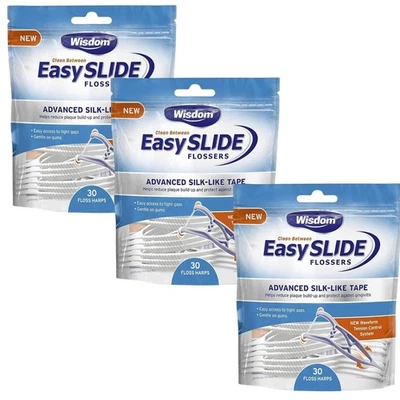 Wisdom Easy Slide Flossers x 30,Pack-3