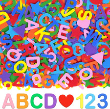 1328PCS Foam Letter Stickers,Alphabet Number Shape Stickers Vibrant Colors 