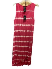 DESIGN HISTORY Sz L Stretch Tank Dress w/Asymmetrical Hem Tie Dye Maxi $69 Retai