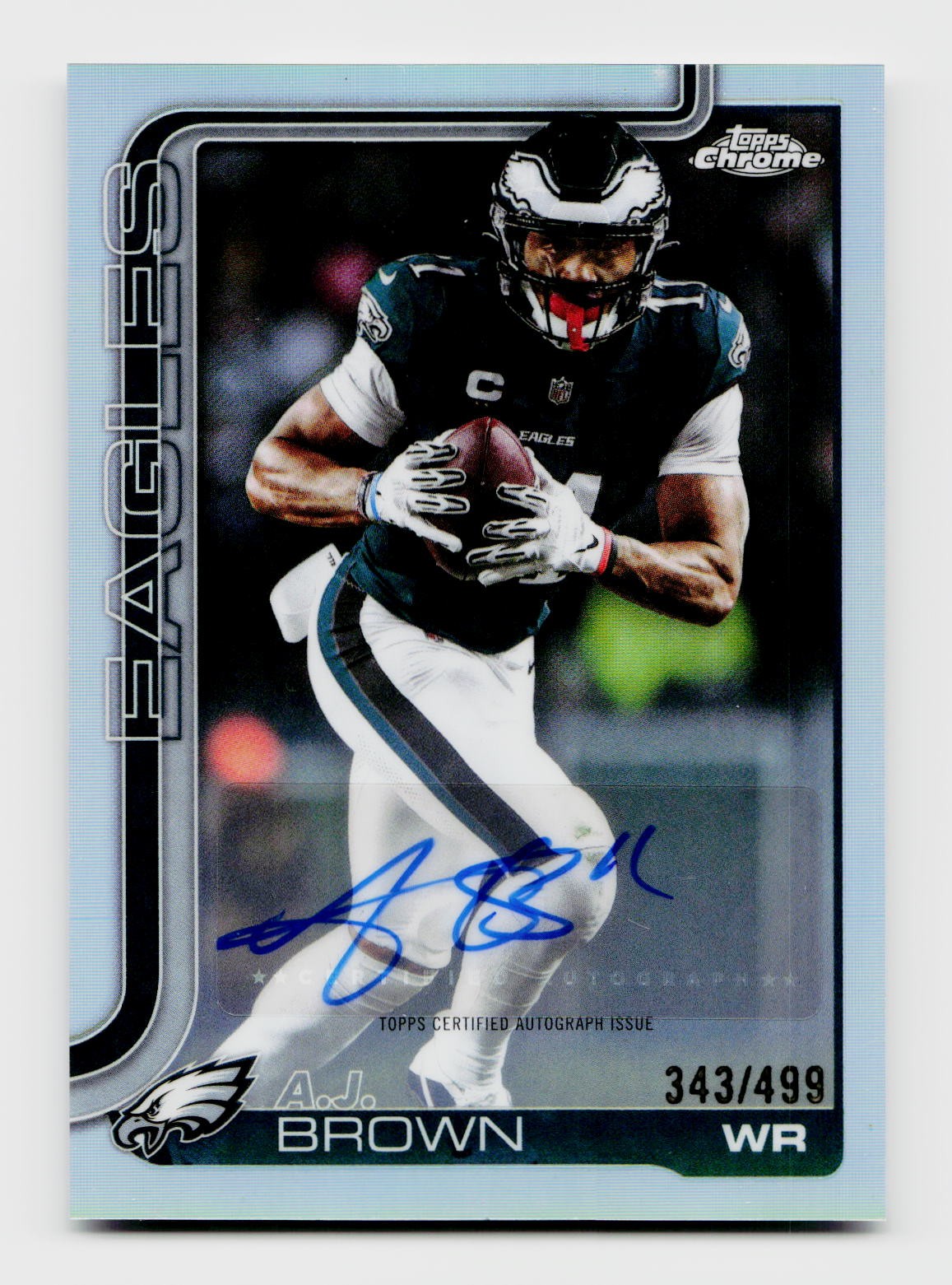 2025 Topps Chrome #BA-AB A.J. Brown Variation Refractor Auto /499