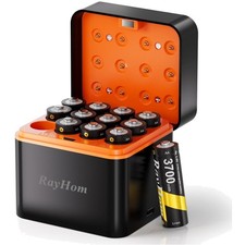 12-Pack Rechargeable AA Lithium Batteries with Charger