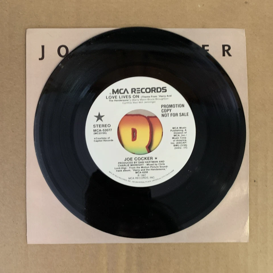 Joe Cocker, 45 rpm, Promo, VG+, Love Lives On, MCA-53077 - Image 3 of 3