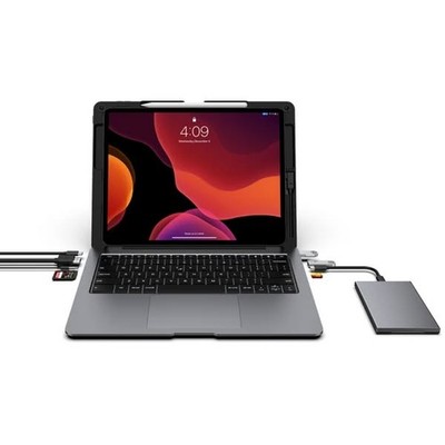 Doqo AluBook Aluminum Keyboard Case + USB-C Docking Hub For Apple iPad Pro 12.9''