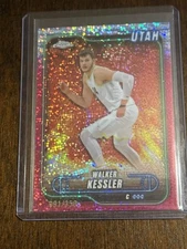 2025 Topps Chrome Basketball Pink Speckle Walker Kessler #'d 091/350
