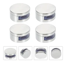 4Pcs Household Mirror Fixing Clips Practical Zinc Alloy Mirror Fixators Silver