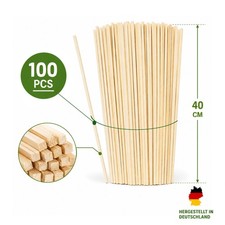 Hopser Funfood 100 Zuckerwattest&auml;be 40 cm aus Kiefernholz 4 x 4 mm Vierkantst&auml;be