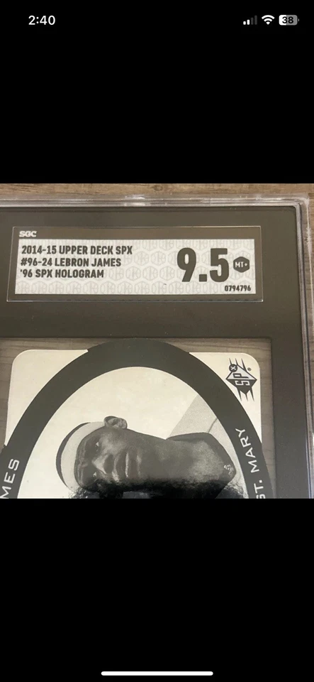 LeBron James 2014 UD ‘96 SPX HOLOGRAM SP SGC 9.5 POP 1 NONE HIGHER  - Image 3 of 4