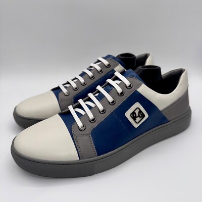 Robert Graham Trixie Sneaker Men s Size 10.5 Blue White Gray Leather