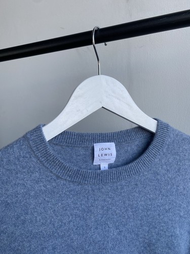 John Lewis Cashmere Crew Neck Jumper, Blue Denim Size S - Picture 5 of 16