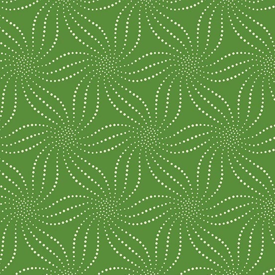 复古 HoHo 100% 被子棉绿色圣诞面料 45 宽 Andover Makower BTY — 第 2/2 张图片