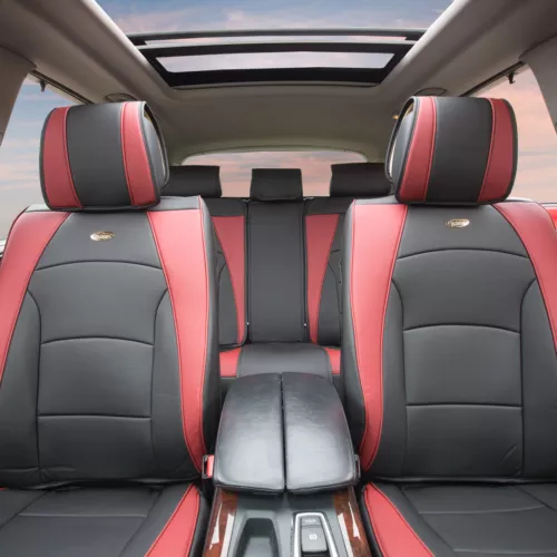 FH Group Universal Fit PU Leather Seat Covers For Car Truck SUV Van - Full Set