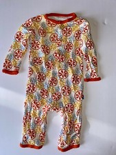Kickee Pants 0 - 3 Months Coverall Citrus Orange Yellow Blue White Snap