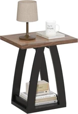 End Tables Living Room, Side Table Beside Sofa, Nightstand for Bedroom, Black 