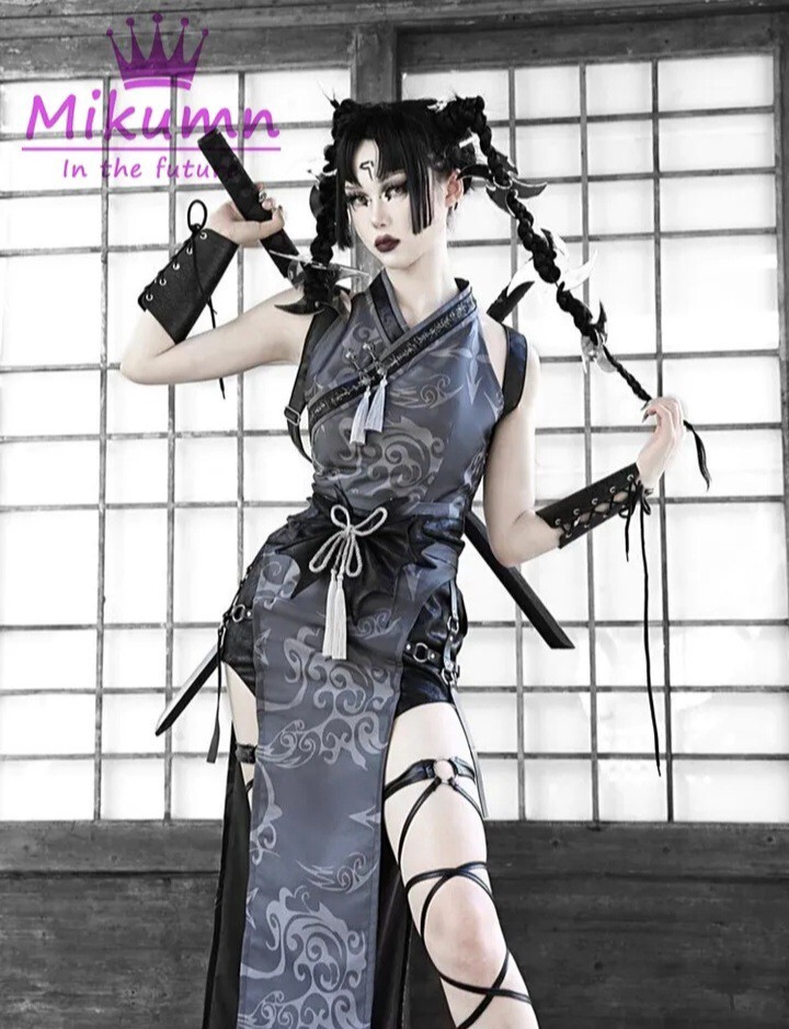 Blood Supply Japanese Gothic Ninja Women's Cosplay (2 Piece