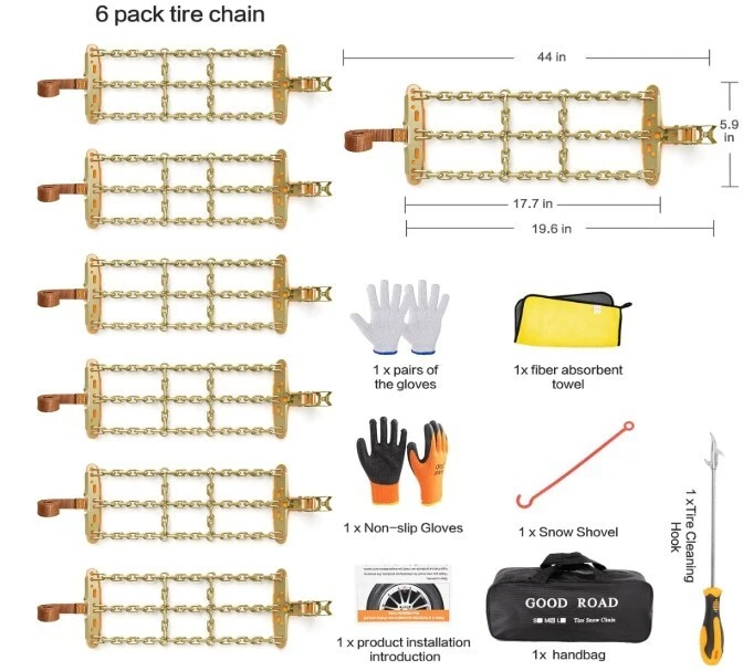 Cadenas de nieve Universal para coche antideslizante de acero inoxidable LLANTAS Foto 2 de 4