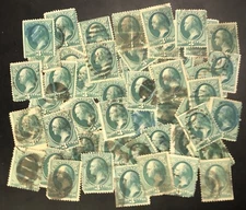 Postage Stamps For Crafting: 1870s-80s 3c George Washington; Green; 50 Pieces