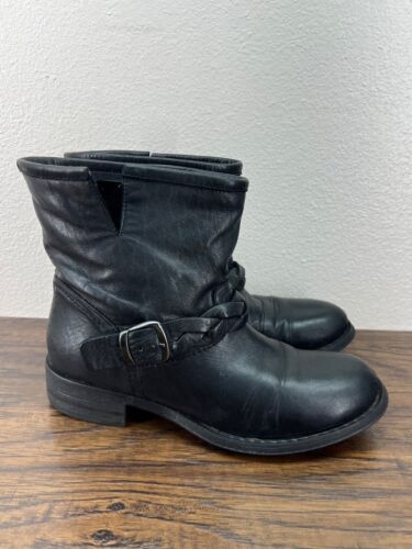Cordani Italian Leather Women's 38 US 8 Black Leather Braided Buckle Boots