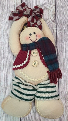 Vintage Christmas Gingerbread Man Plush Door Hanger Wall Decor 13'' Unbranded