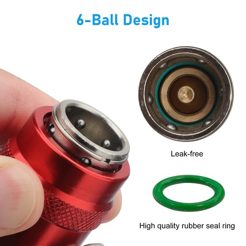 R1234YF Quick Coupler Adapter & 1/4" Flare Fitting, Adjustable HP & LP Connector - Picture 4 of 8