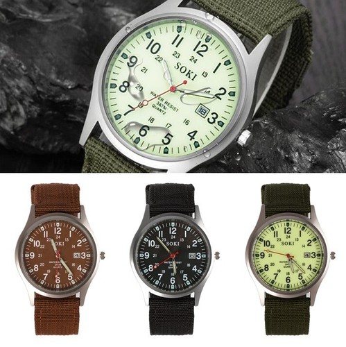 Mens Military Leather Date Quartz Analog Army Casual Dress Wrist Watches Fashion - Picture 4 of 13