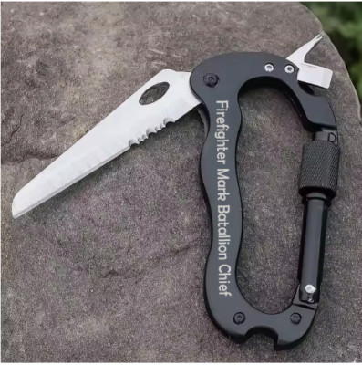 Engraved Carabiner- 5 in 1 Multi-functional Knife Carabiner - Firefighter Gift