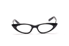 Vintage Cat Eye Brille 50er Jahre Selecta Charmette Schwarz 44 - 22 mm  EG5