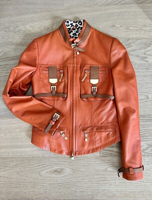 Lederjacke Damen Gizia Echtleder Gr. 36 (DE) orange
