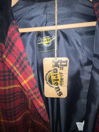 Vintage NWT Doc Dr Martens men's M medium coat topcoat Tweed Mod Overcoat velvet - Picture 7 of 11