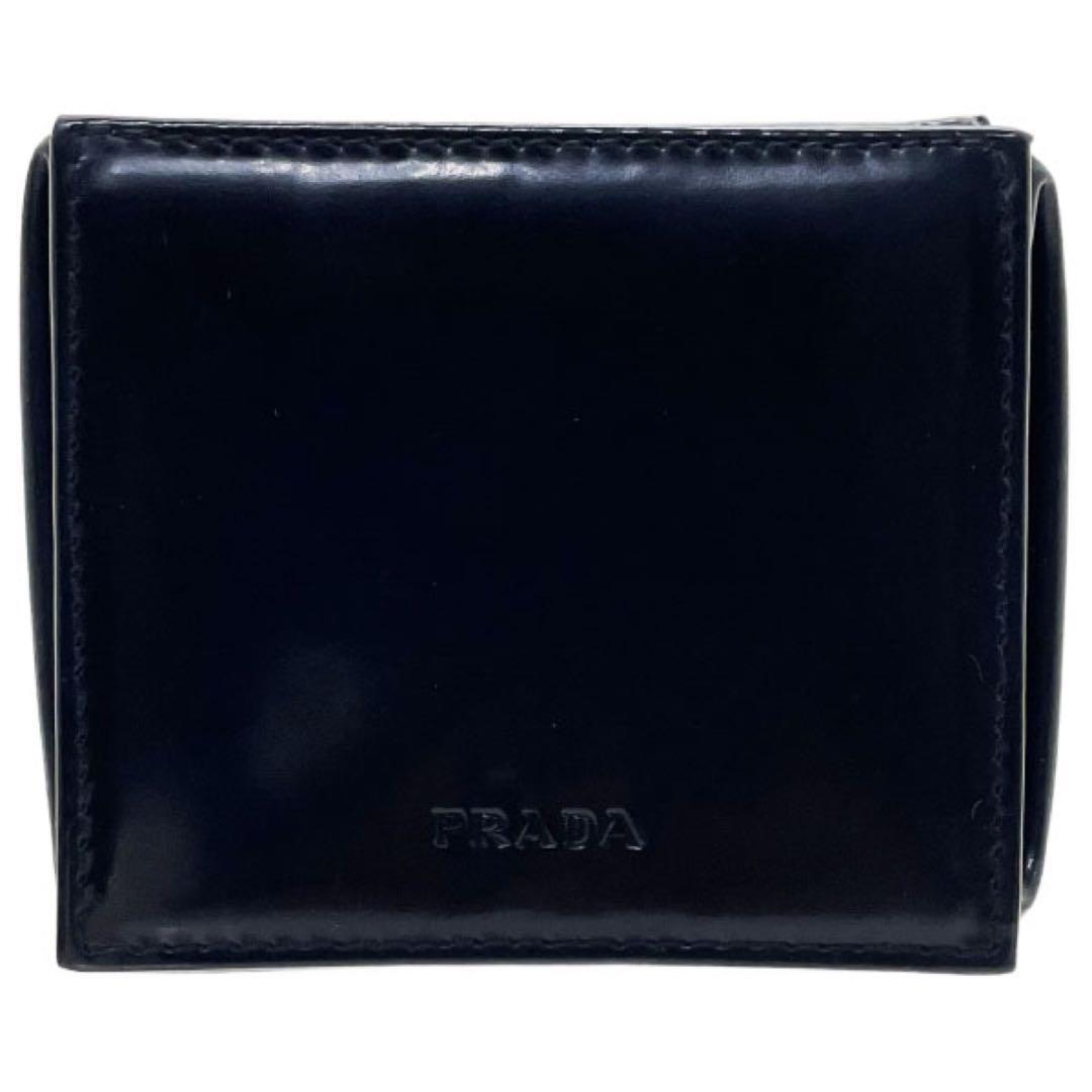 コインケース・小銭入れ Prada Black Leather Coin Purse Prada Coin Purse Wallet Leather Black Snap Button Closure