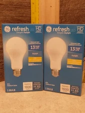 Lot Of 2 - GE Refresh 100W LED HD Daylight Medium Base A21 Light Bulb 1600 Lmns