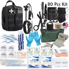 80 Pc Tactical First Aid Kit Emergency Military Trauma Survival Medical Supplies