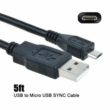 5ft USB 2.0 A Male to Micro B Male 5-pin Data Sync Charger Charging Cable Cord