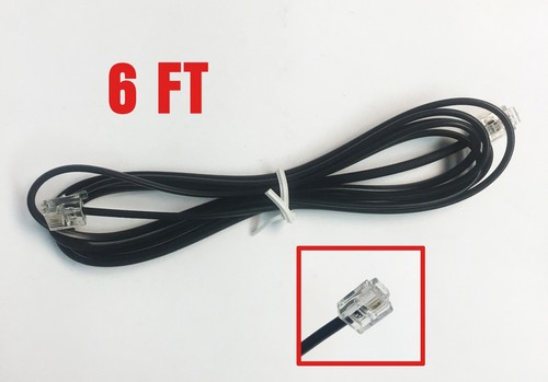 6' Foot Black 2 Pin RJ11 Data Cable - 第 1/1 張圖片