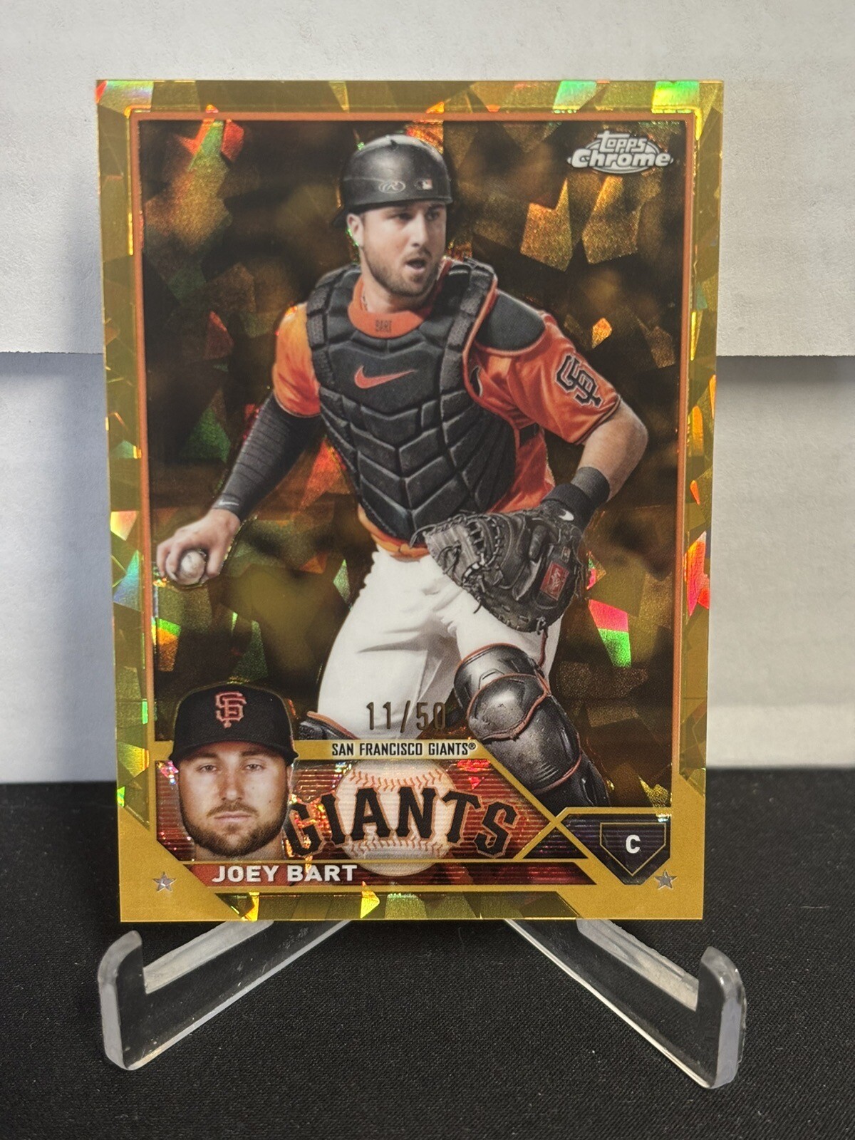2023 Topps Chrome Sapphire Edition Joey Bart Gold Refractor /50 SP #435 Giants