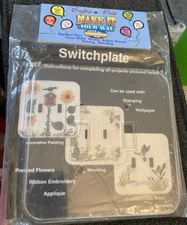 Vtg Rare Crafter's Pride Make It Your Way Sq. Switchplate Painting/Embroid. Kit