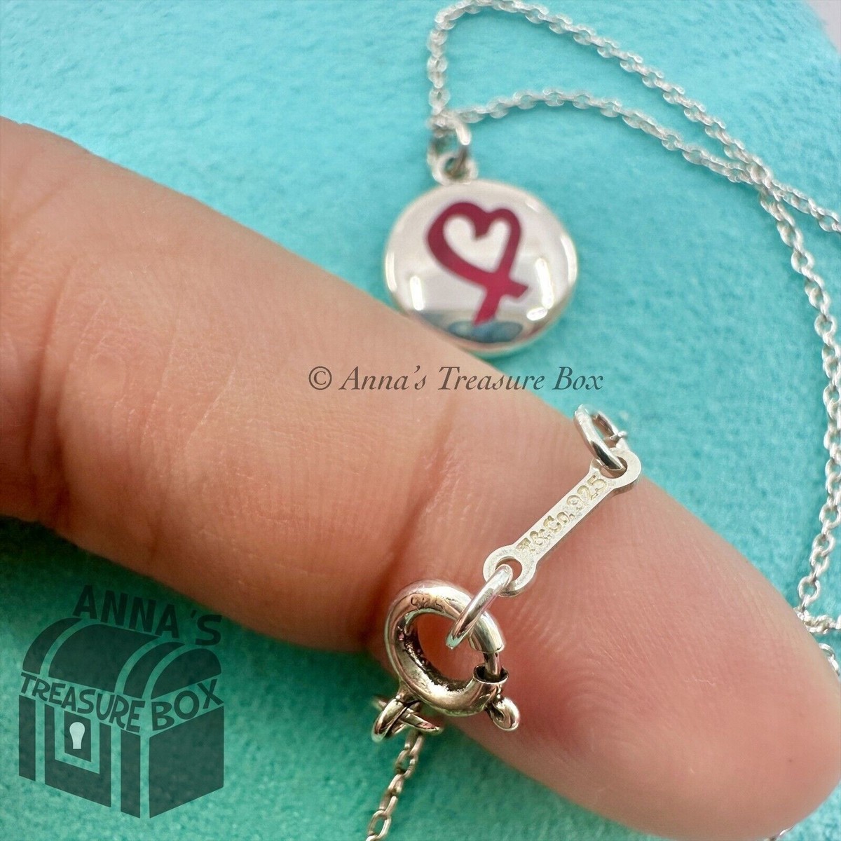 Tiffany & Co. 925 Silver Mini Red Picasso Loving Heart Dot 18