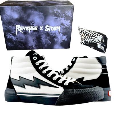Revenge x Storm Vol High Top Sneakers Black White Mens Womens
