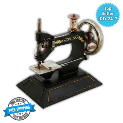 Schwarze Metall Handnähmaschine kleines Nähzimmer Deko Ornament