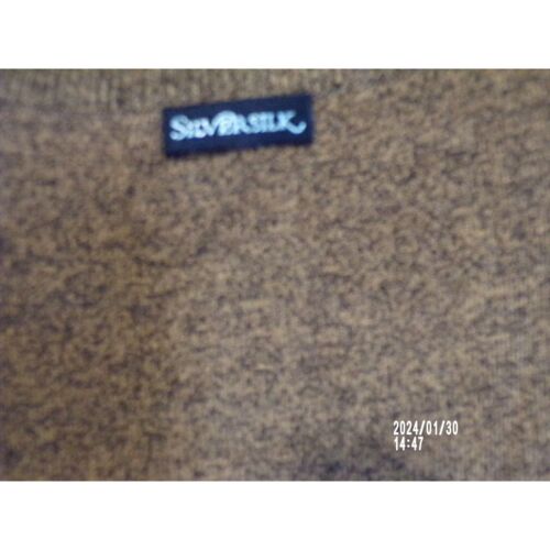 SilverSilk XL geknöpft braun beige schwarz gestreift Pullover Jacke Langarm NEU - Bild 4 von 9