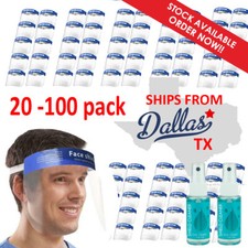 20 - 100 pc Lot Face Shield Clear Reusable Washable Protection Cover Anti Splash