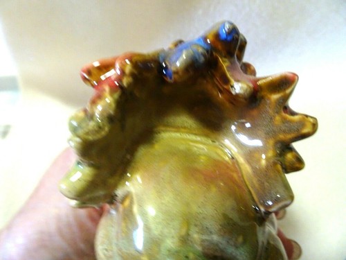 EARTHENWARE HIGH GLOSS CERAMIC 5" TALL ROOSTER-FIGURINE- - Picture 4 of 6
