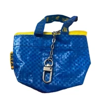 IKEA Knolig Mini Zipper Coin Keychain Bag Tote Key Holder Blue
