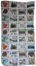 Vtg Handmade Christmas Quilt Blanket Throw Funny Animal, Kitties Reversible 73"