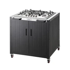 Feasto Movable Grill Cart Outdoor Gas Stove Stainless Steel Top with Cabinet
