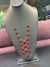 Ladies Necklace Signed Vera Wang Burgundy / R...