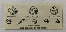 1876 small magazine engraving ~ CAPE DIAMONDS IN THE ROUGH