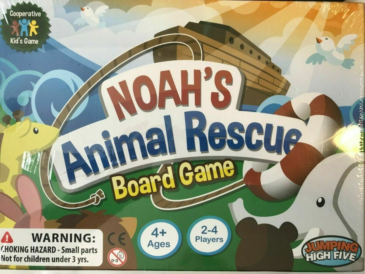 Noah Board Game Rain Animal Tokens Terrain Cards Help Noah Avoid Great  Flood NEW